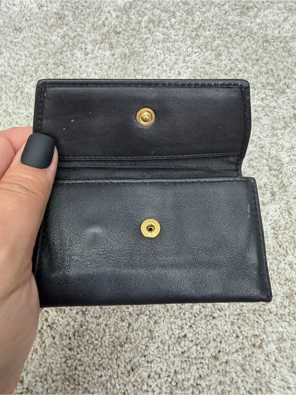 Vintage Paloma Picasso Genuine Leather Tri-Fold Key Case Wallet